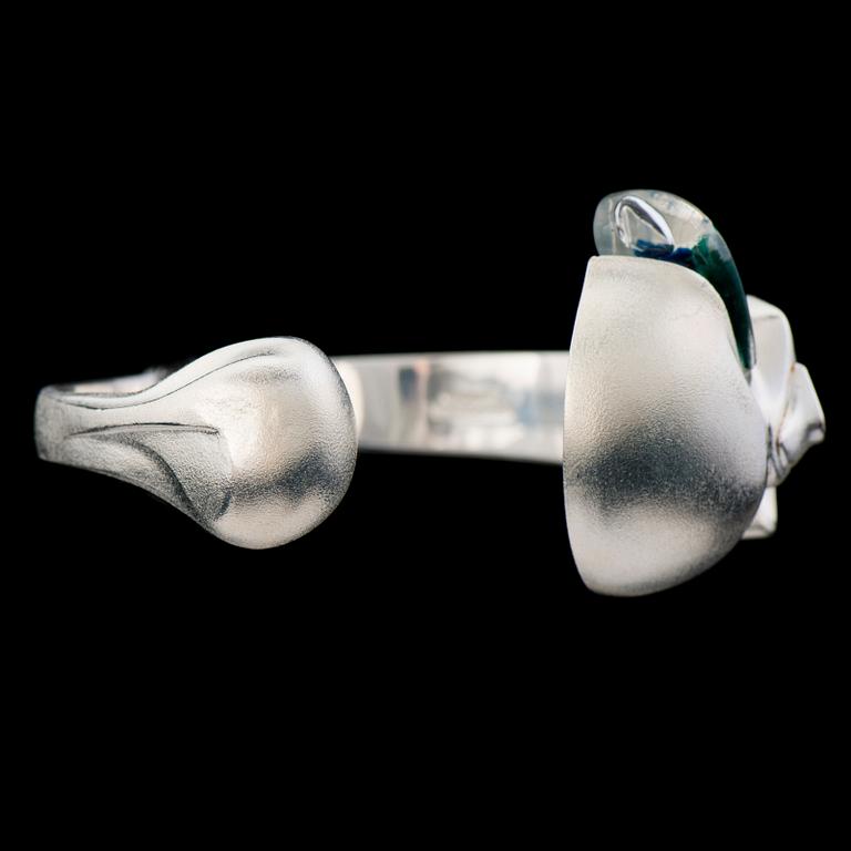 Björn Weckström, ARMBAND, "Ivanhoe", silver, akryl. Lapponia 1976.