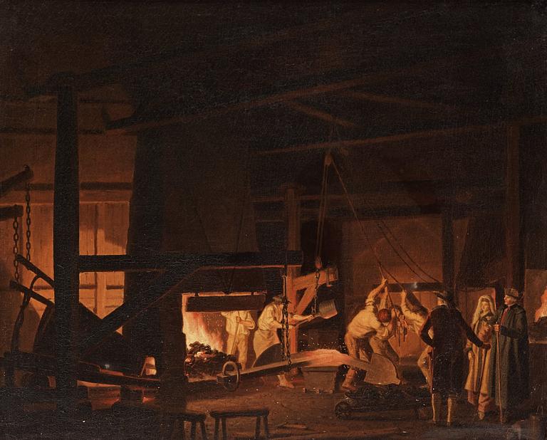 Pehr Hilleström, Interior of a smithy at Söderfors Bruk.