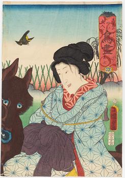 Utagawa II Kunisada, färgträsnitt, Japan.