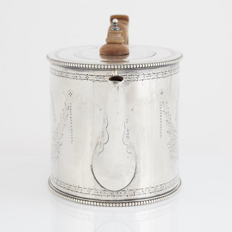 An English Silver Teapot, mark of George Angell & Co, London 1863.