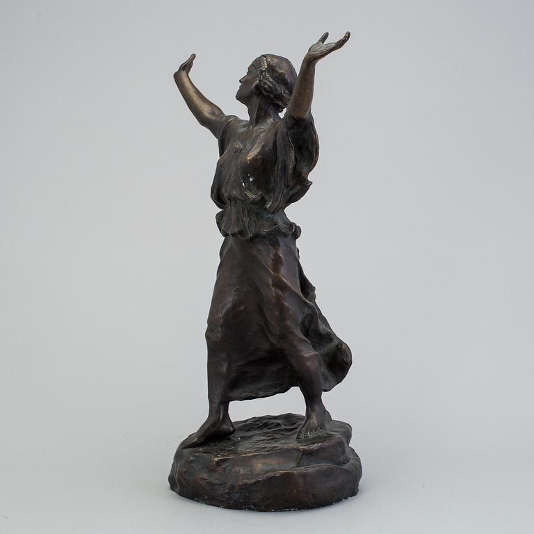 GERDA SPRINCHORN, skulptur, mörkpatinerad brons, signerad Gerda Sprinchorn. Gjutarstämpel Herman Bergman fud.