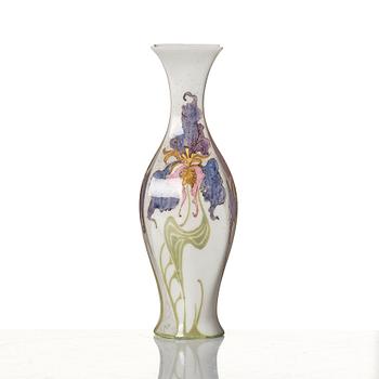 Rozenburg den Haag, a painted eggshell porcelain vase, Holland circa 1900.