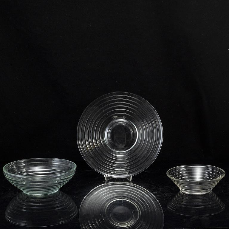 AINO AALTO, a 19-piece part 'Bölgeblick' glass service, Karhula, Finland, 1930-40's.