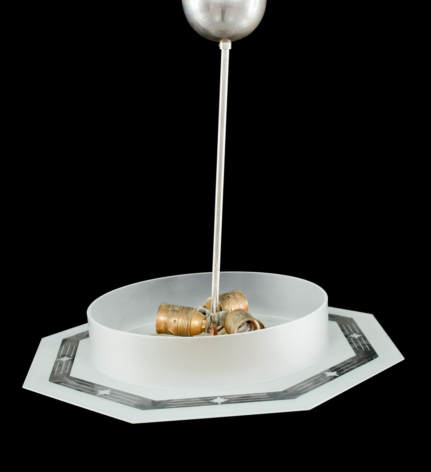 TAKLAMPA, art deco, 1900-talets andra kvartal.  Höjd 52 cm.