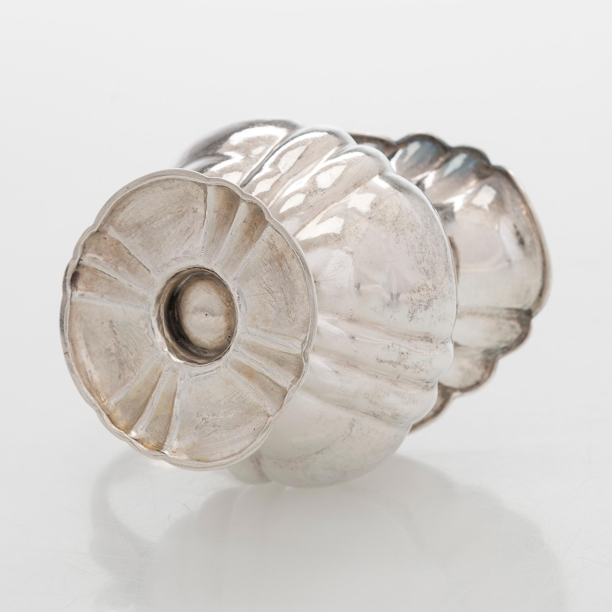 Gräddsnäcka, sked och soppslev, silver, Viborg och Fredrikshamn, 1866-1892.