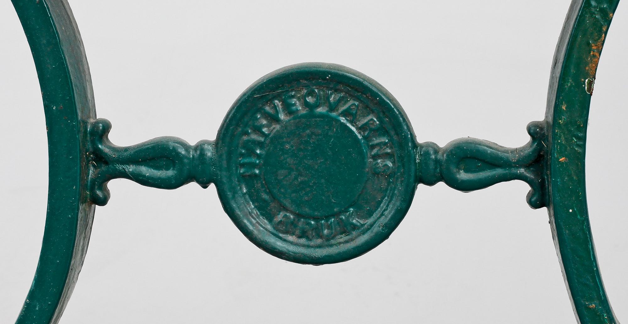 SOFFGAVLAR, till parksoffa, Folke Bensow, Näfveqvarns Bruk. 1900-tal.