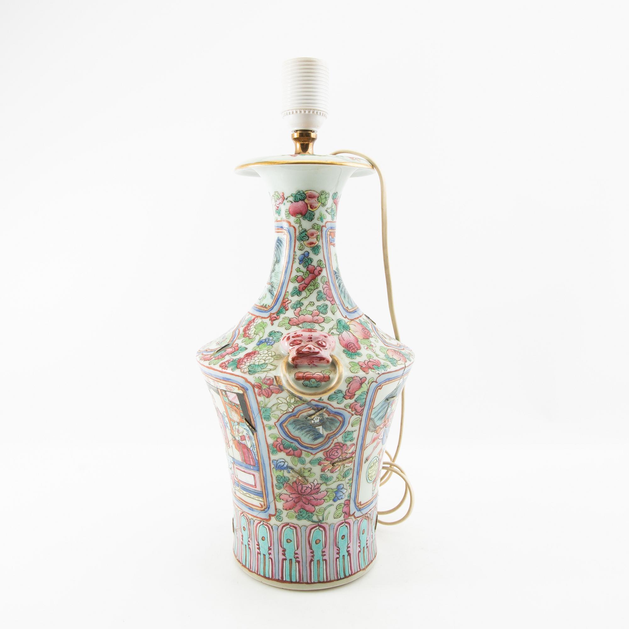 Vas/Lampa Kina  1800-tal  porslin.