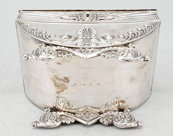 SOCKERSKRIN, silver, Adolf Zethelius, Stockholm 1832, tot vikt ca 393 gram.