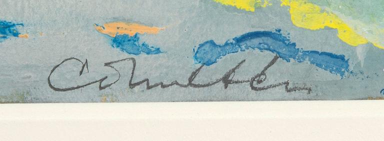 CO Hultén, gouache signerad och daterad 1963.