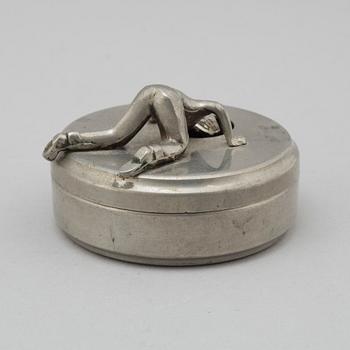 A PEWTER BUTTON BOX, 'Originell', Widerholm & Dahlberg, Eskilstuna.