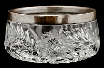 SKÅL, glas, kant av silver, J Wagner, Tyskland, 1900-talets mitt.