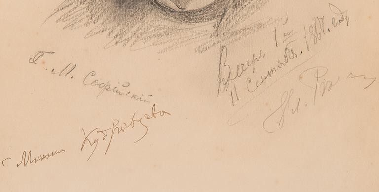 ILJA JEFIMOVITJ REPIN, MANPORTRÄTT (TROLIGEN MISHA KUDRYAVTSEV).