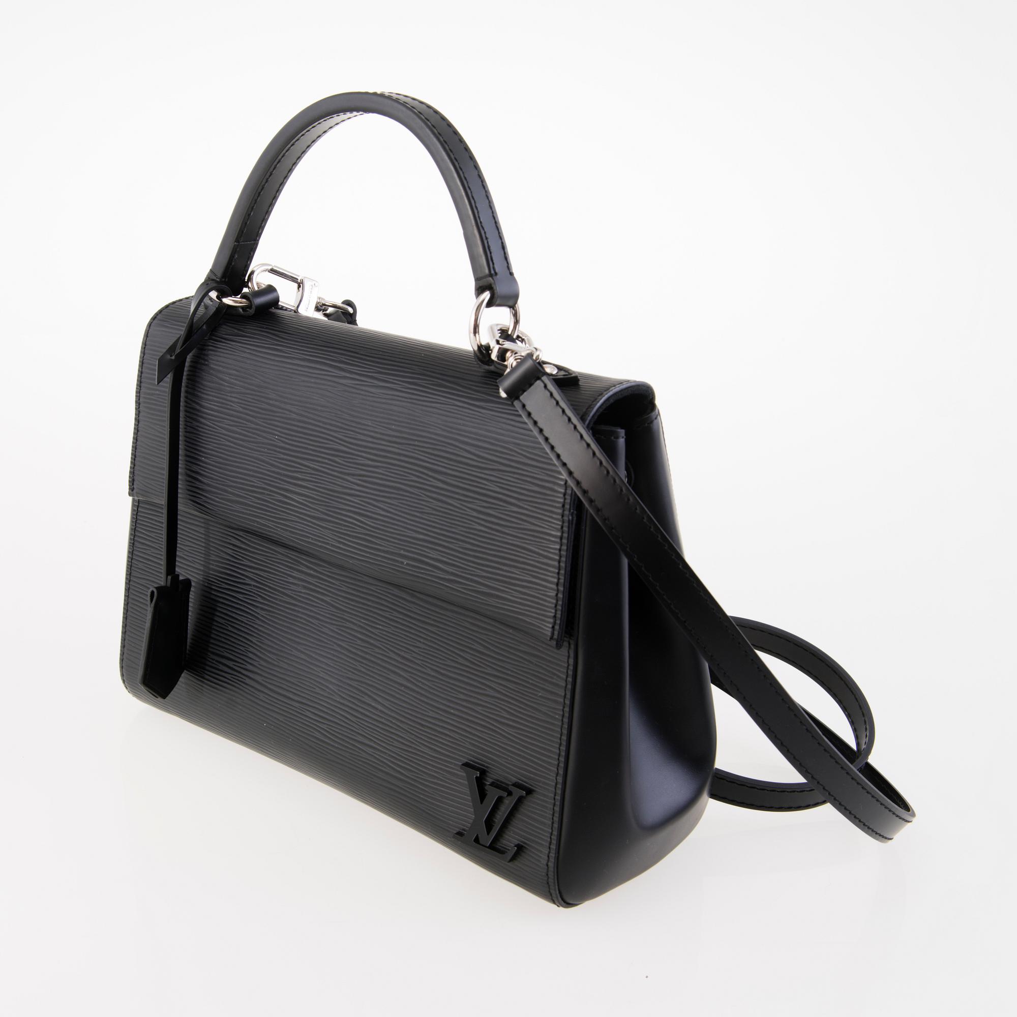 LOUIS VUITTON Black Epi Cluny BB Bag.