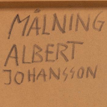 Albert Johansson, olja på pannå, signerad.