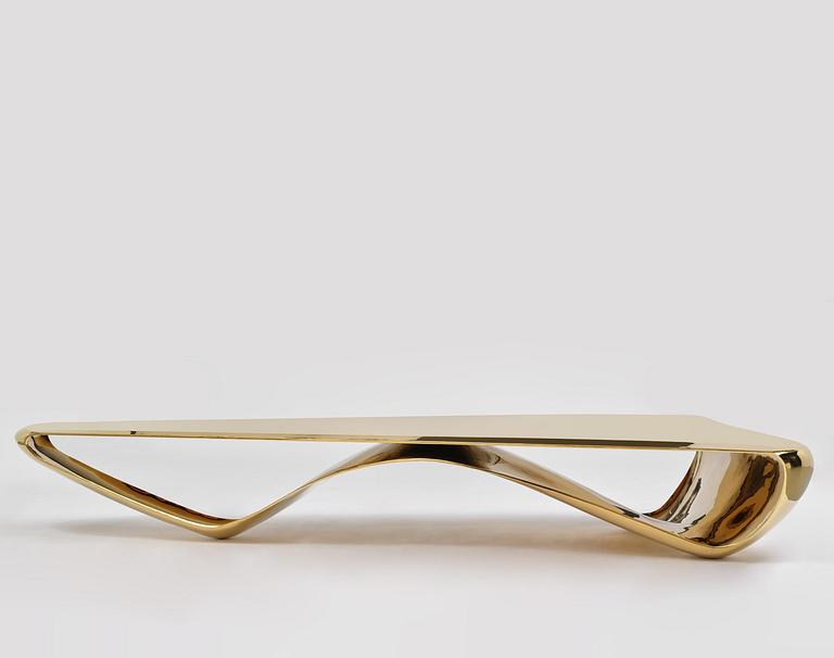 Johan Jonsson, soffbord/skulptur, "Luscious P1 Series" (Golden Table Edition), prototyp 1/2, 2010-2012.