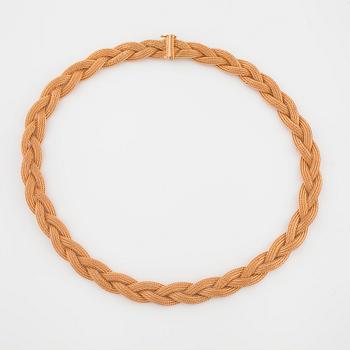 HALSBAND, flätat guld, Italien.
