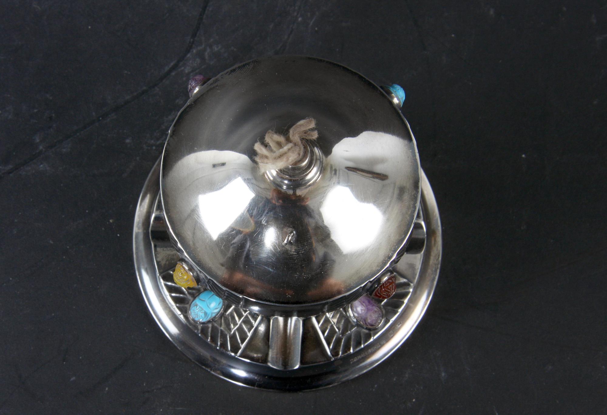 OLJELAMPA, silver, C G Hallberg 1908.