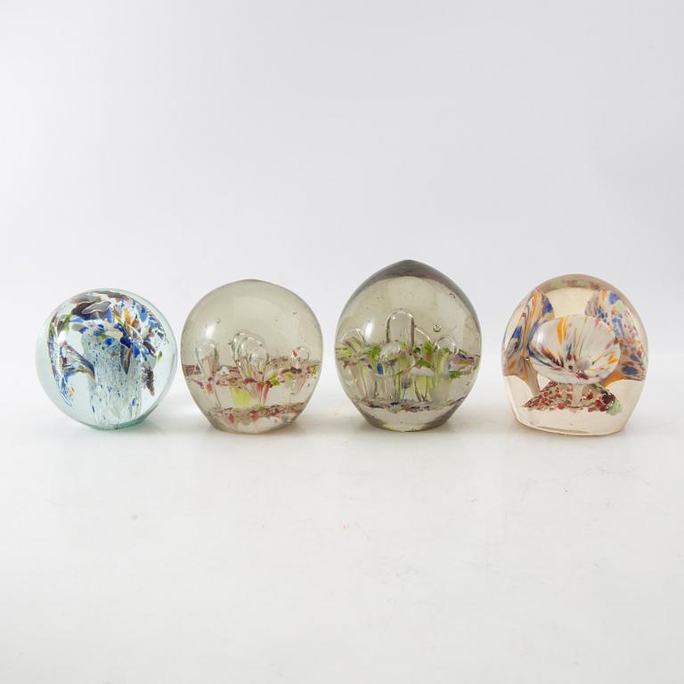 Letter weights 12 pcs glass 20th century.