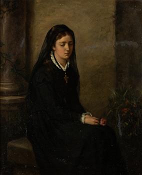 Unknown artist, 19th century, Mourning woman.
