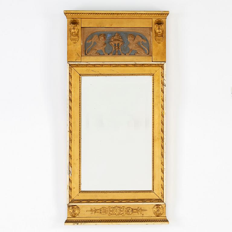 A late gustavian style mirror, ca 1900.