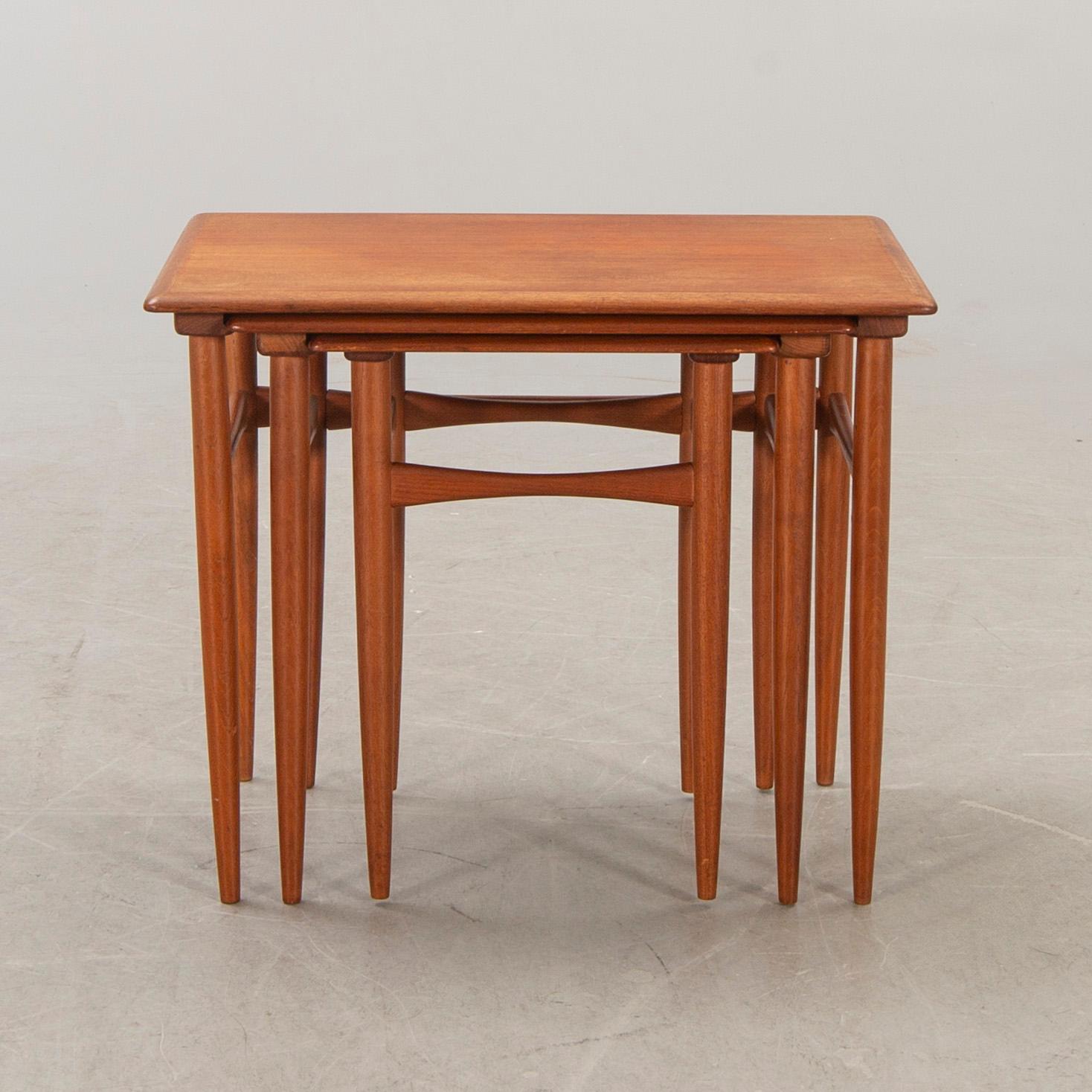 A Danish 1960s teak nesting table.