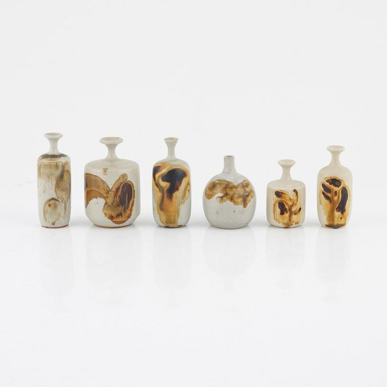 Rolf Palm, a set of six miniature vases, Mölle.