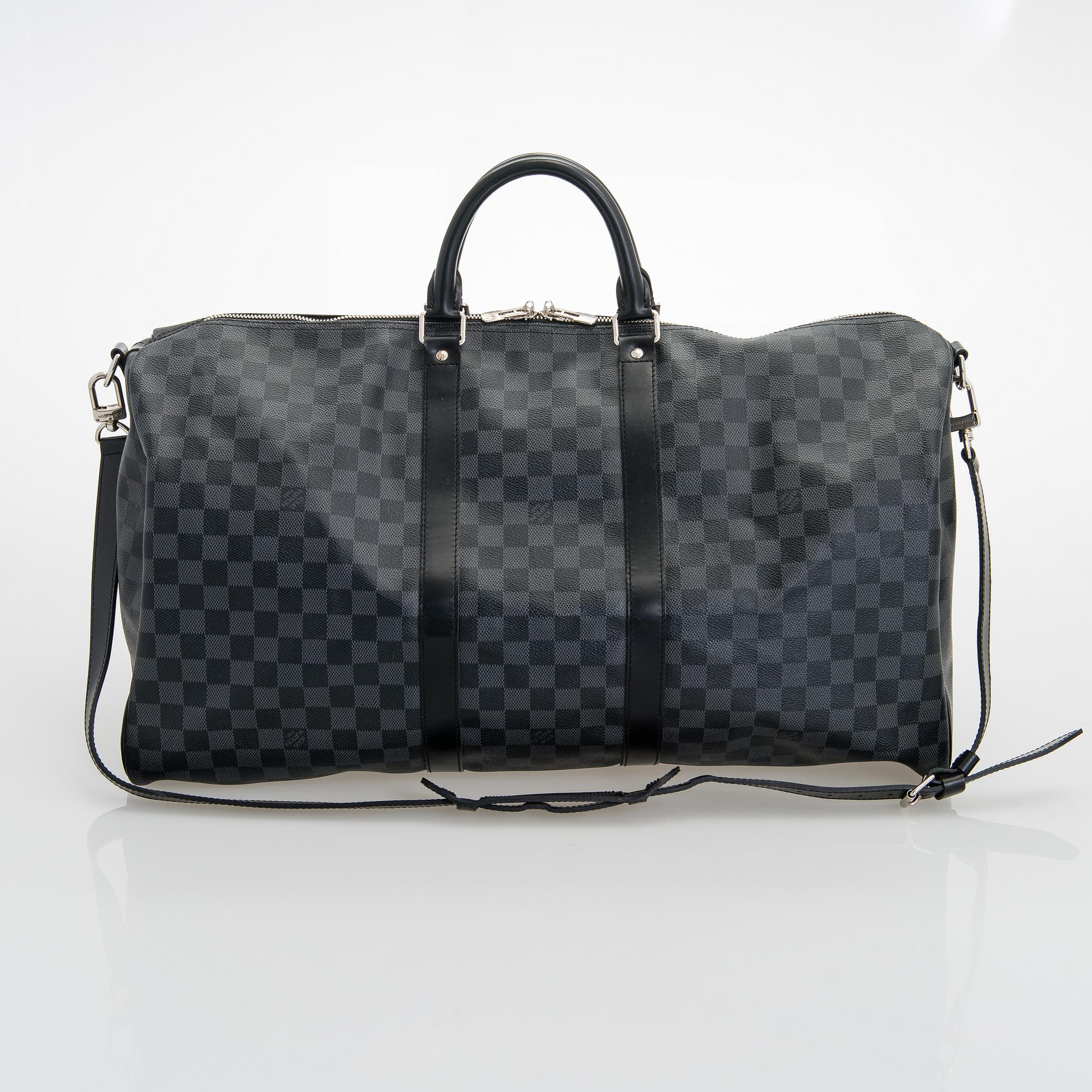 Louis Vuitton, A Damier Graphite  'Keepall 55 Bandoulière', weekend bag.