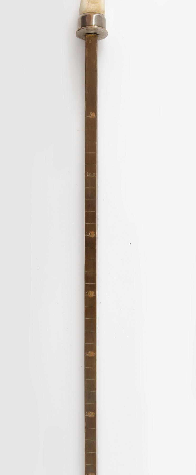 KÄPP/MANKHÖJDSMÄTARE, bambu/horn, omkring år 1900.