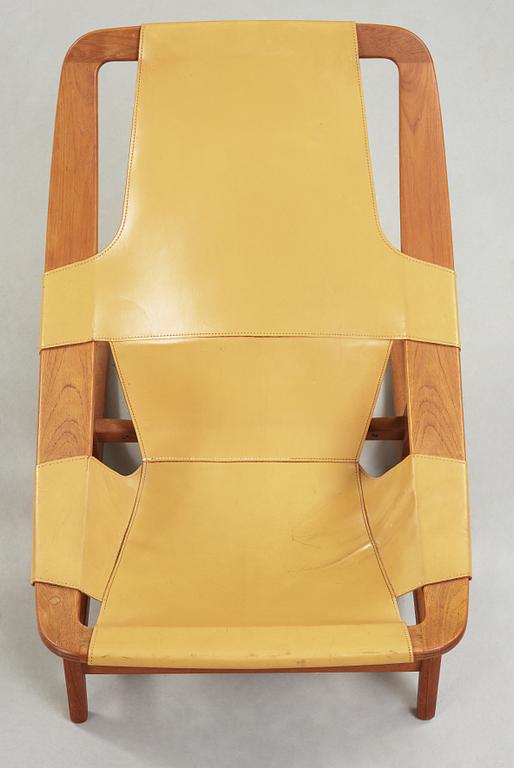 An Arne Tidemand Ruud 'Holmenkollen' teak and leather easy chair, Norcraft, Norway 1950-60's.