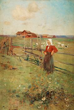 814. Ferdinand Loyen du Puigaudeau, By the fence.