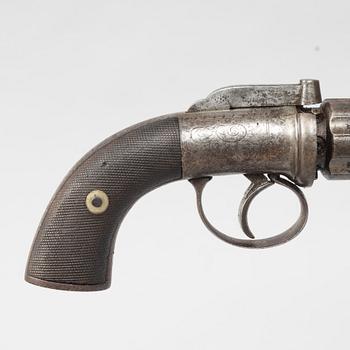 Percussion revolver. Allen's patent. British, mid-19th century.