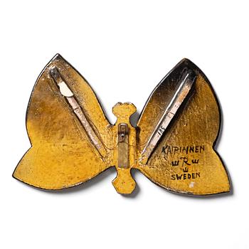 Birger Kaipiainen, a ceramic wall sculpture of a butterfly, Rörstrand, Sweden 1950s.
