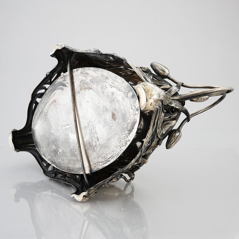 CF Carlman, jardinière, Art Nouveau, Stockholm 1899, silver.