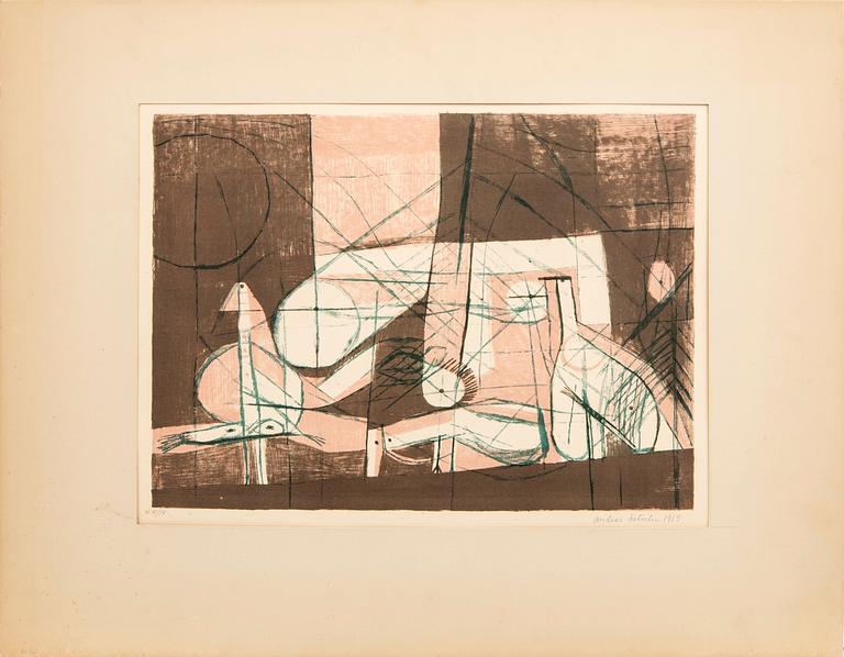 Anders Österlin, lithograph signed dated and numbered 1953 4/14.