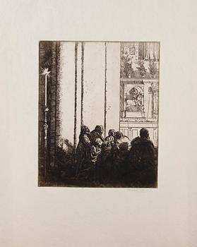 PARTI GRAFIK, ca 18 delar. Bla England 1800-tal.