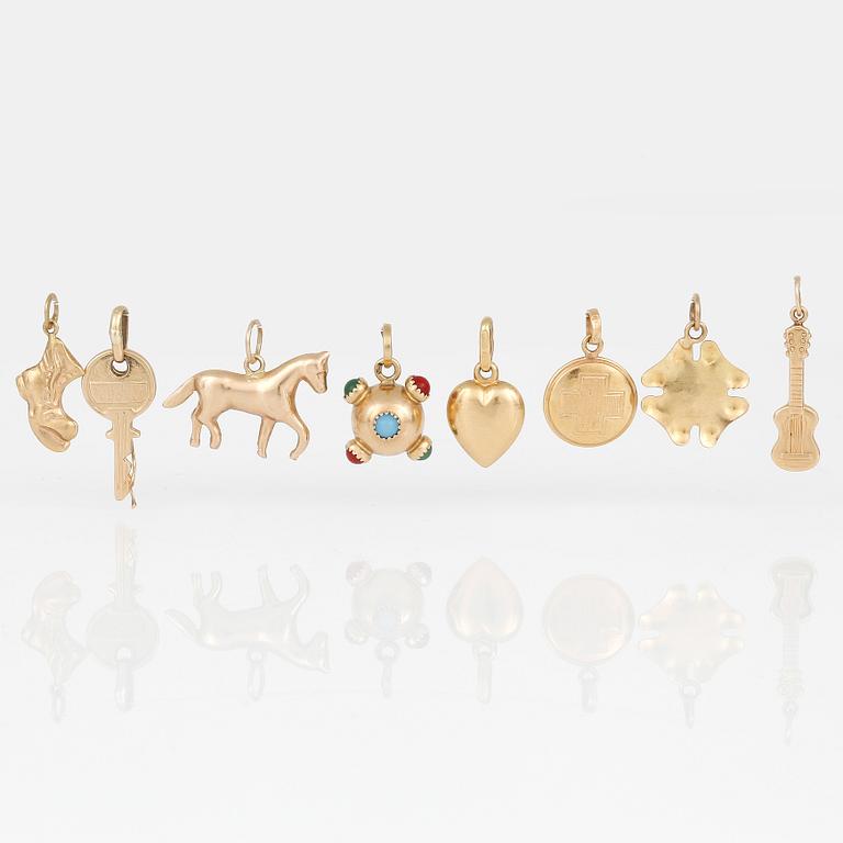 PARTI BERLOCKER, 7 st, 18K guld.