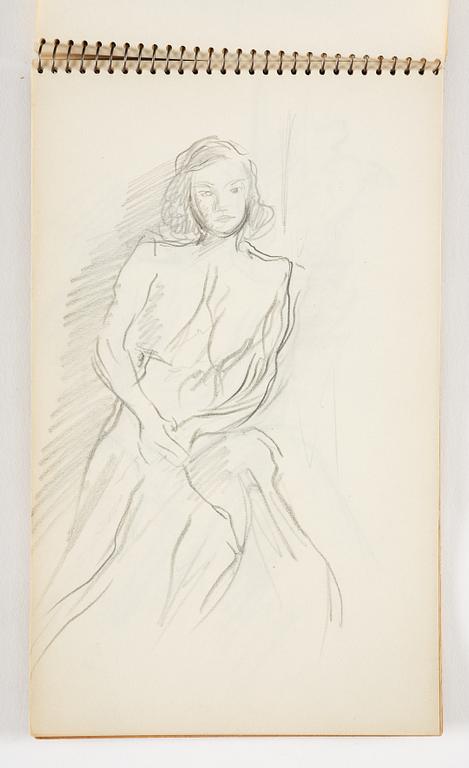 Lotte Laserstein, 3 skissböcker med blyertsteckningar.