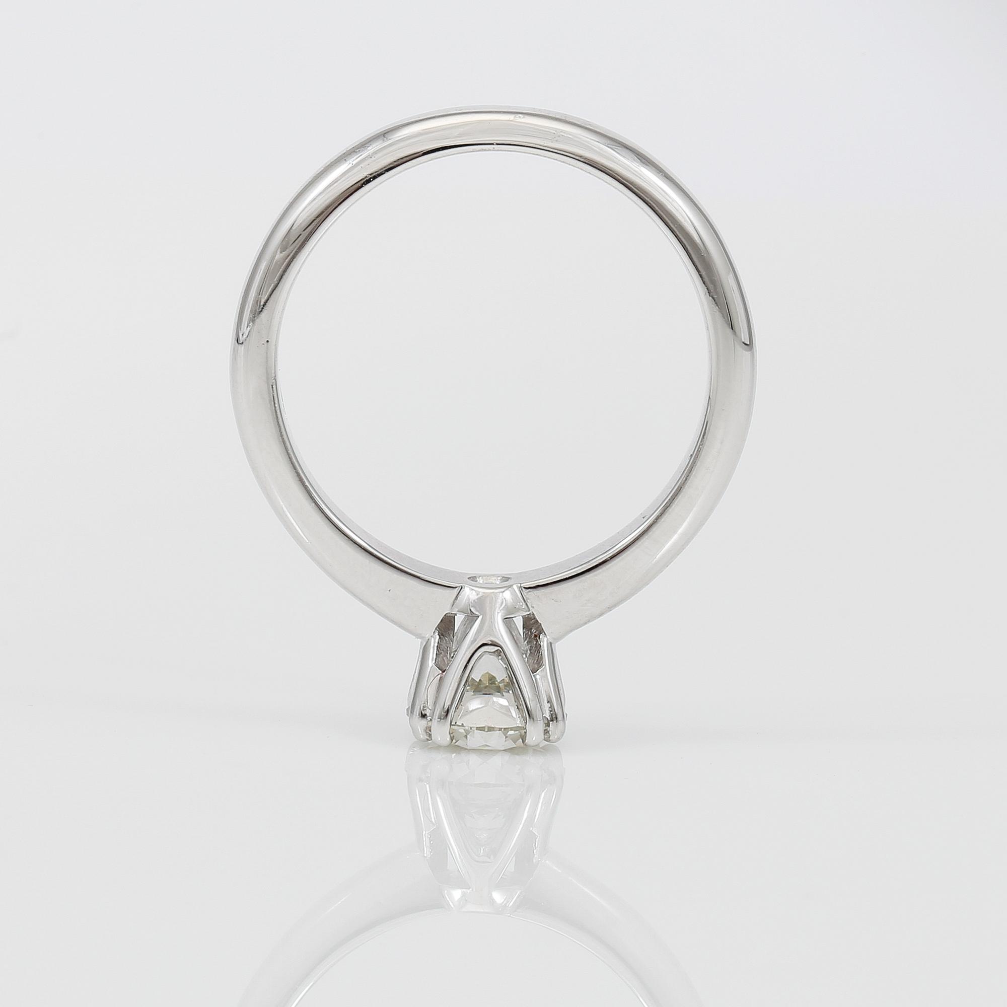 RING, solitär briljantslipad diamant 1,16 ct.