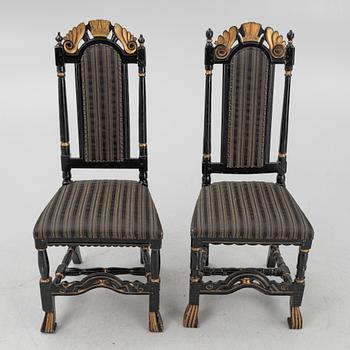 A pair of similar late Baroque chairs, beginning of the 18th century.