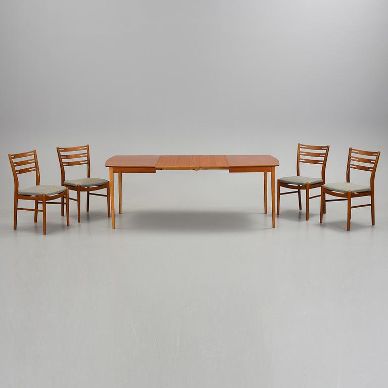 MATBORD samt 4 STOLAR "Della", Ikea. 1950-tal.