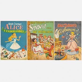 3 magazines including "Walt Disney's askungen" Nr 11 B, November 1950.