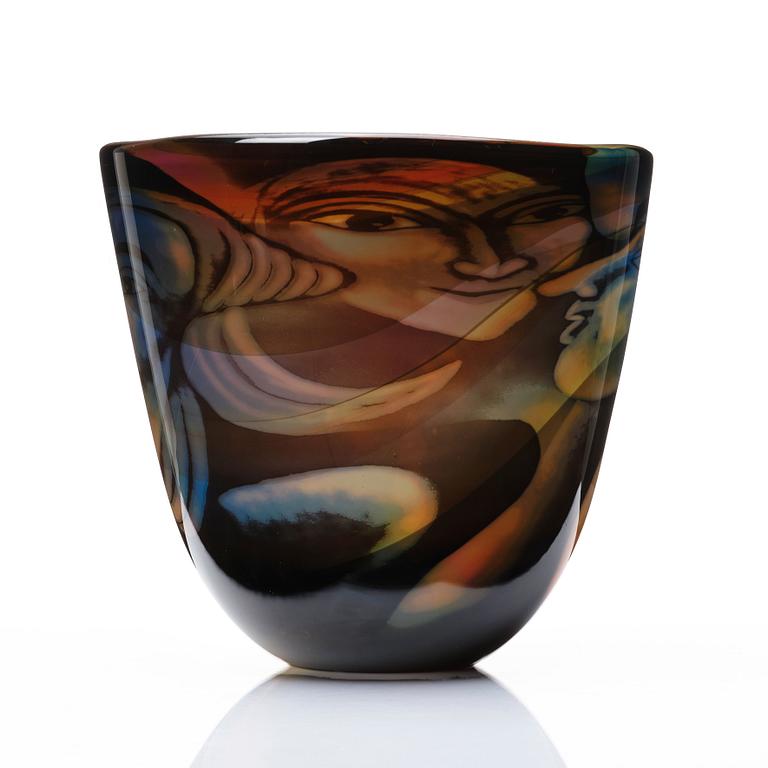 Eva Englund, a 'Graal' glass vase, Orrefors, Sweden.