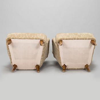 Ilmari Lappalainen, a pair of 1950's 'Laila' armchairs for Asko, Finland.