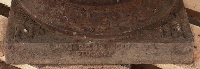 A Swedish 19th Century iron cast garden urn by J & C G Bolinder, Stockholm.