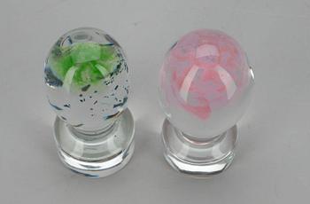 KONSTGLAS / BREVPRESS, 2 st, glas, signerade Nanny Still, Riihimäen Lasi.