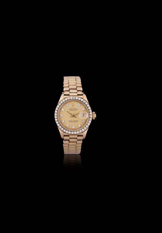 Rolex - Datejust. Automatic. Gold / gold. Brilliant Ring. 26 mm.