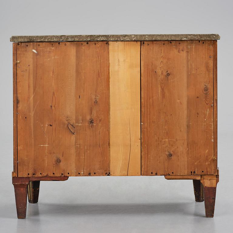 A late Gustavian mahogany commode by Erik Nyström (master in Stockholm 1773-88).