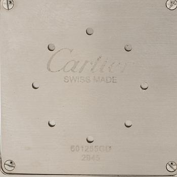 Cartier, Tank Francaise, Dual-Time, desk watch/travel watch, 35 x 41 (82) mm.