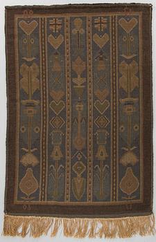 A Finnish long pile ryijy rug, model from Uurainen, probably for Neovius. Dated 1798 1928. Circa 200x141 cm.