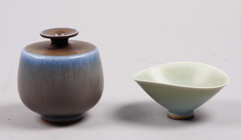 VAS samt SKÅL, stengods, Berndt Friberg, Gustavsberg.